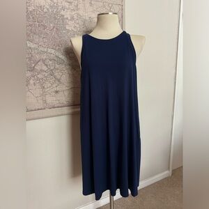 Navy blue knit racer back halter dress from Susana Monaco